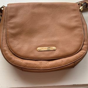 Michael kors Tan leather cross body with gold studded strap.